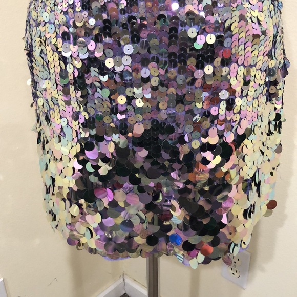 NWT-Sherri Hill Dress Size 8 Lilac Pastel Purple Sequin Mini Style 8433 - Picture 4 of 11